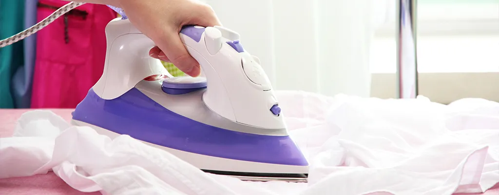 ironing a white shirt